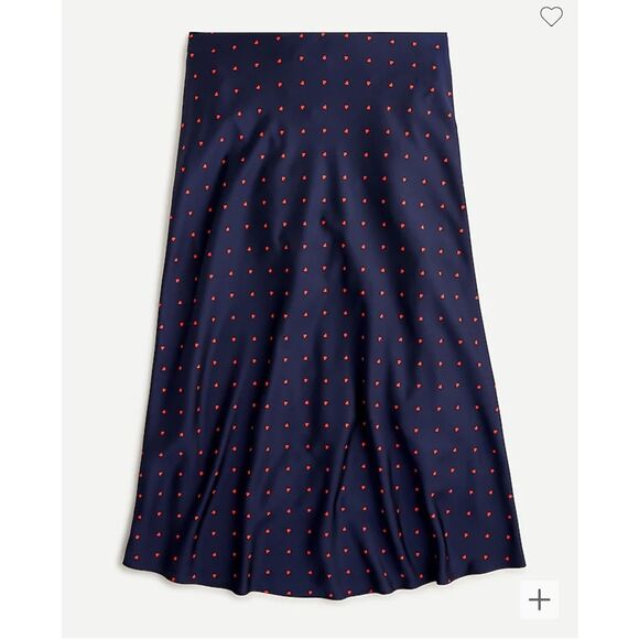 J. Crew Pull-on slip skirt in mini hearts - Picture 1 of 11
